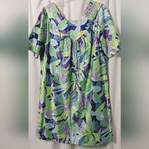 CARRIAGE COURT 100%Cotton vintage Classic house Dress floral print  size M